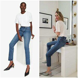 💕ANINE BING💕 Sonya Jean ~ Button Fly Mid Indigo Blue 27 NWOT